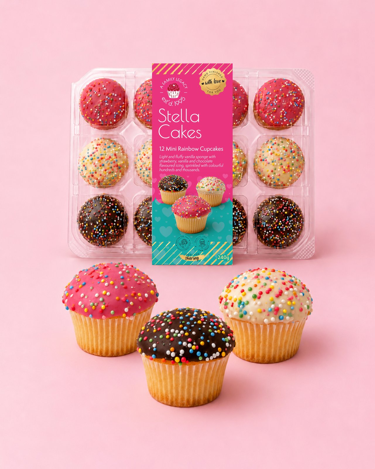 Mini Rainbow Cupcakes